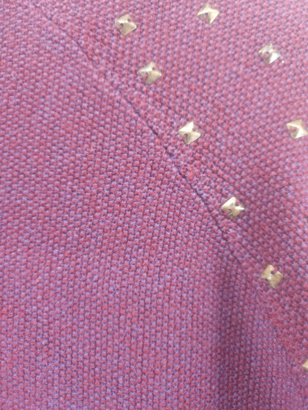 Ed Hardy, Y2K Studded Crewneck Sweater, Maroon, Size S - Picture 6 of 8